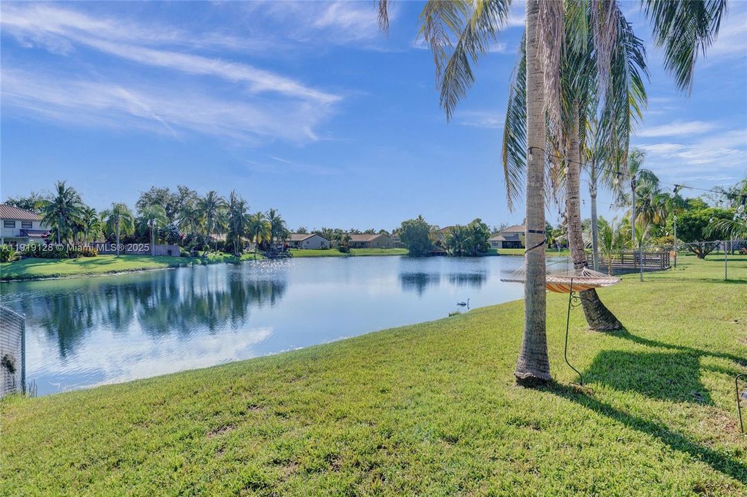 Lake view from backyard