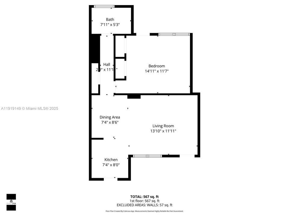 На продажу: $339,000 (1 спален, 1 ванн, 600 Квадратных фут)
