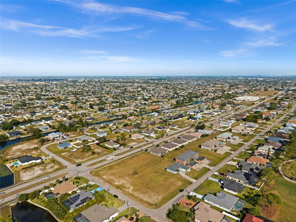 Aerial perspective showing how central this location is within the city grid.