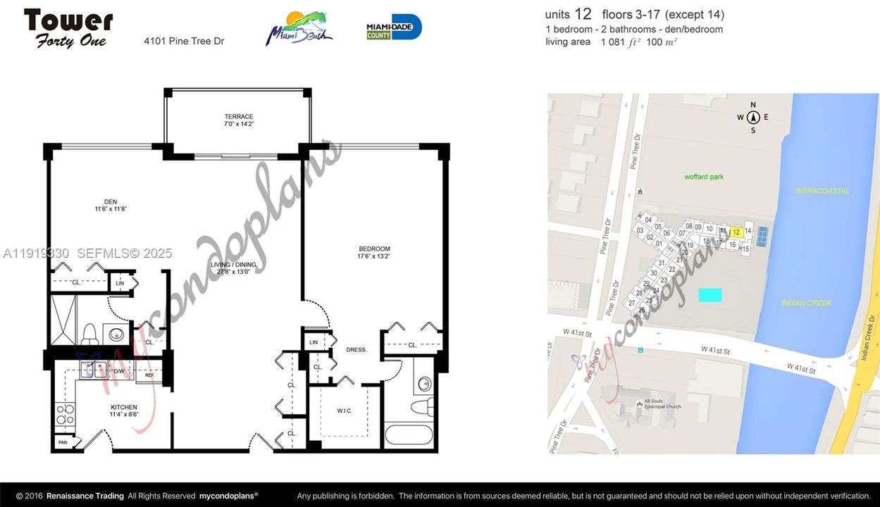В аренду: $3,000 (1 спален, 2 ванн, 1081 Квадратных фут)