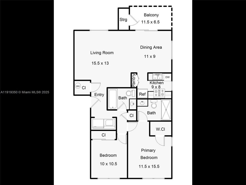 Под контрактом: $2,000 (2 спален, 2 ванн, 910 Квадратных фут)
