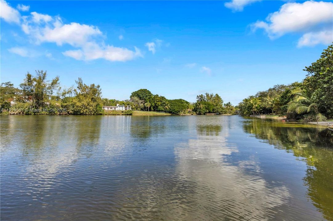View across Coral Lake from the floating dock