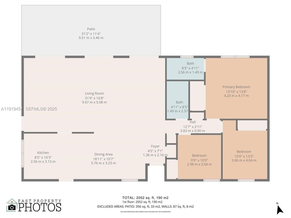 For Rent: $4,000 (3 beds, 2 baths, 2052 Square Feet)