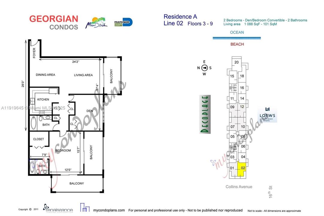 For Sale: $725,000 (2 beds, 2 baths, 1088 Square Feet)