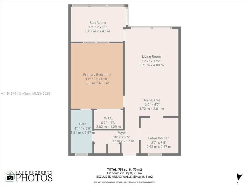 出租: $1,100 (1 贝兹, 1 浴室, 684 平方英尺)