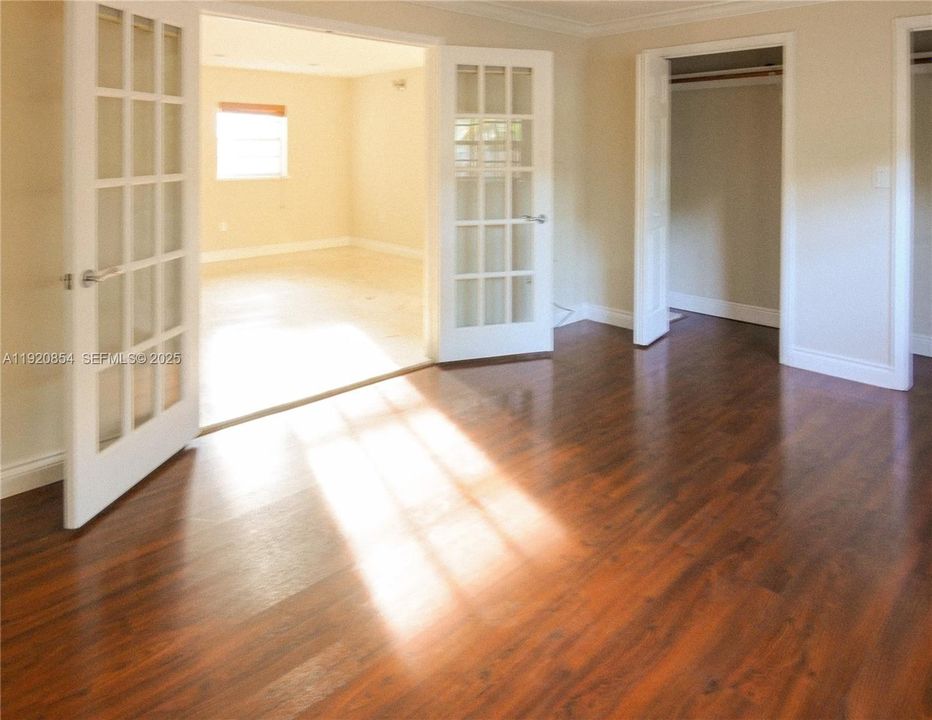 View as you come out of the master bathroom and view of the closet.