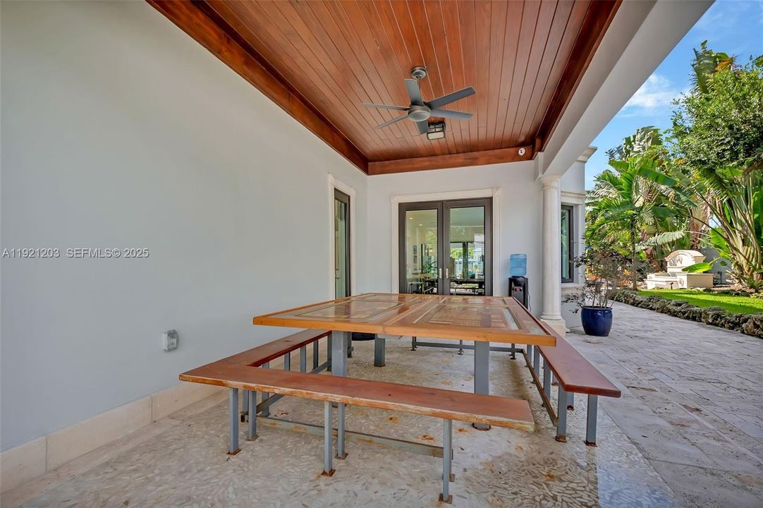 Outside kitchen table.