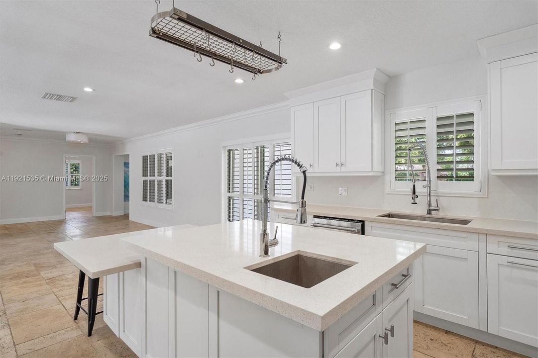 open kitchen and living room