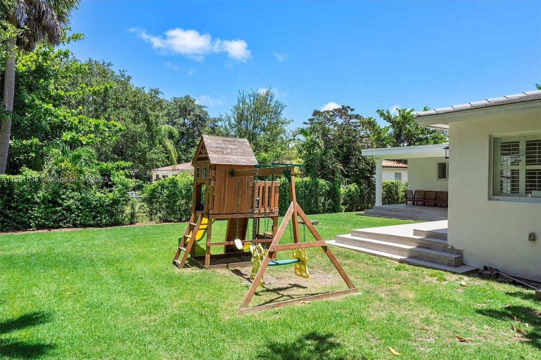 The backyard has room for a pool