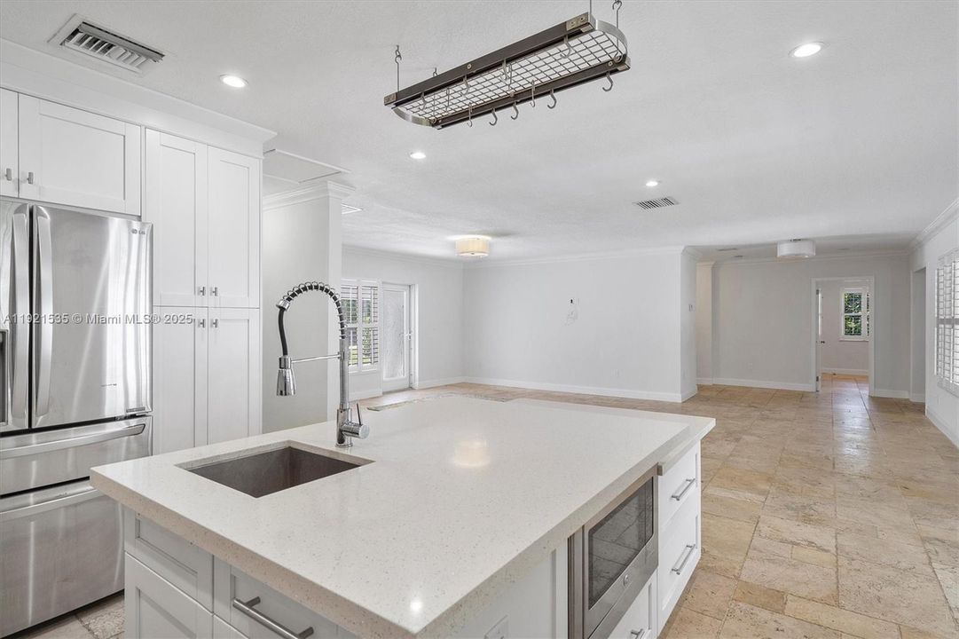 Open kitchen with island