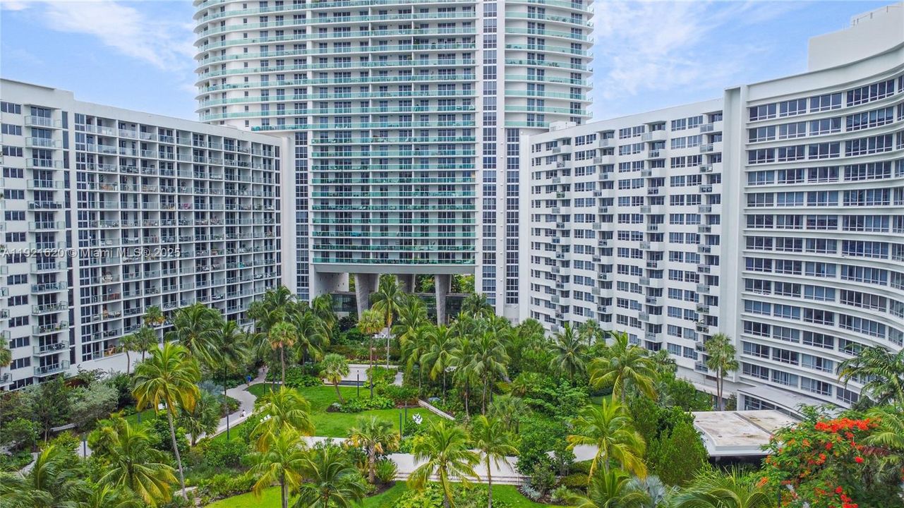 Aerial photo looking east from the bay