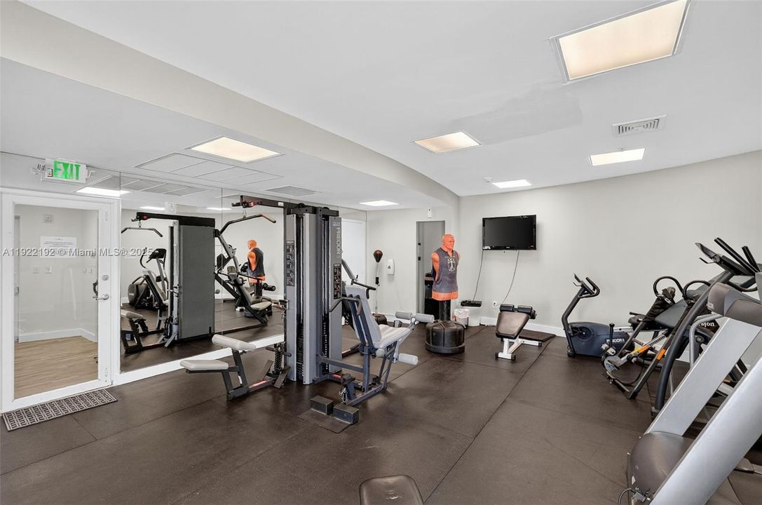 Well equipped fitness center
