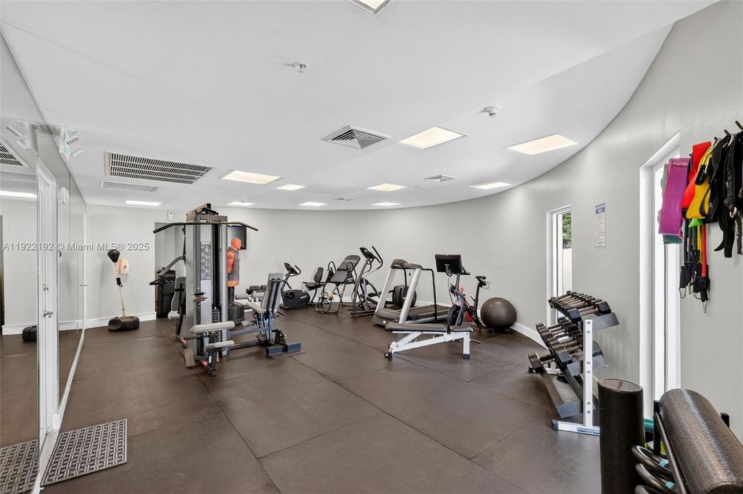 Well equipped fitness center