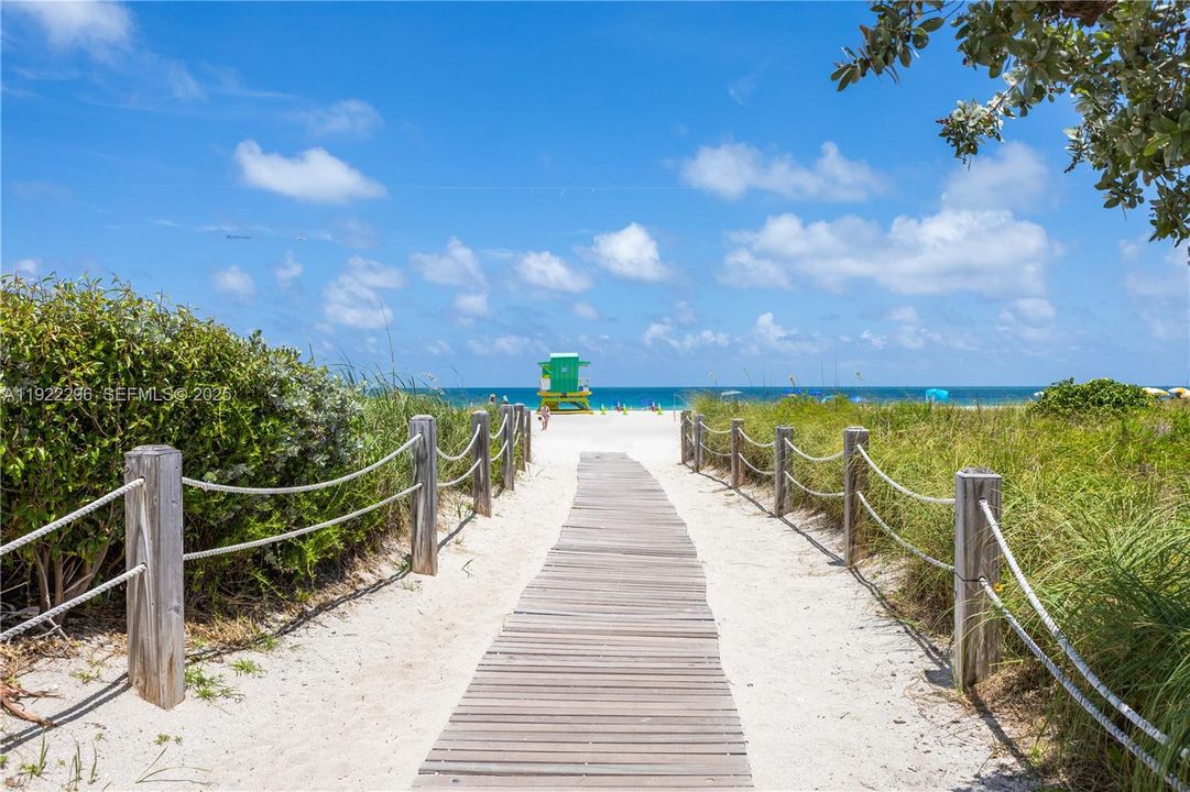 Beach enterance step form the unit