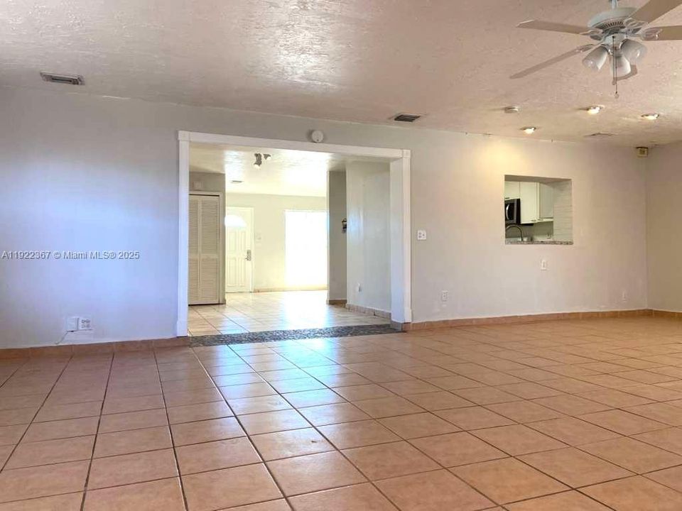 Family Room towards kitchen and dining room