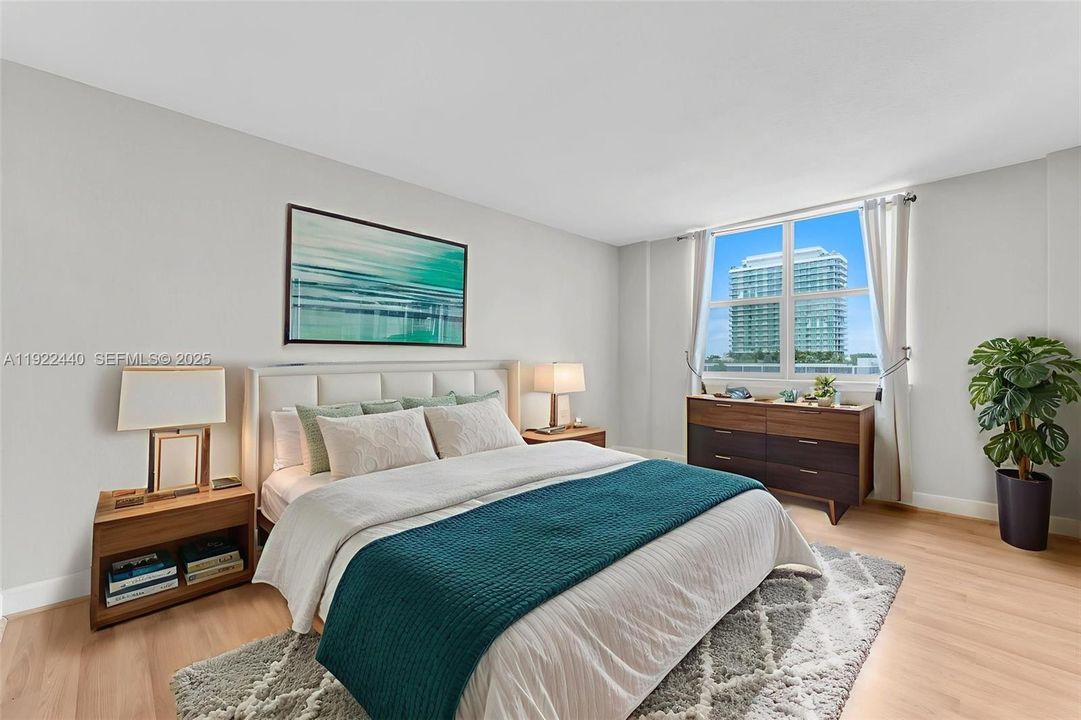 virtual stage of primary bedroom