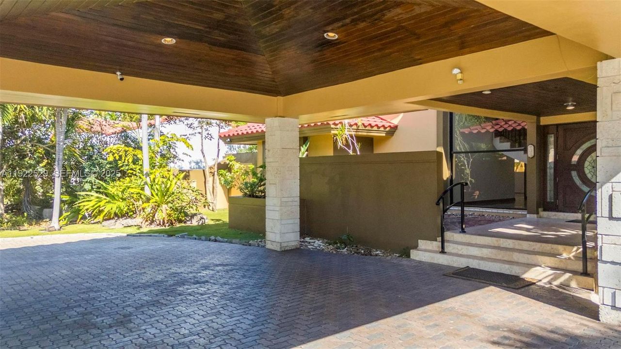 Covered driveway entrance