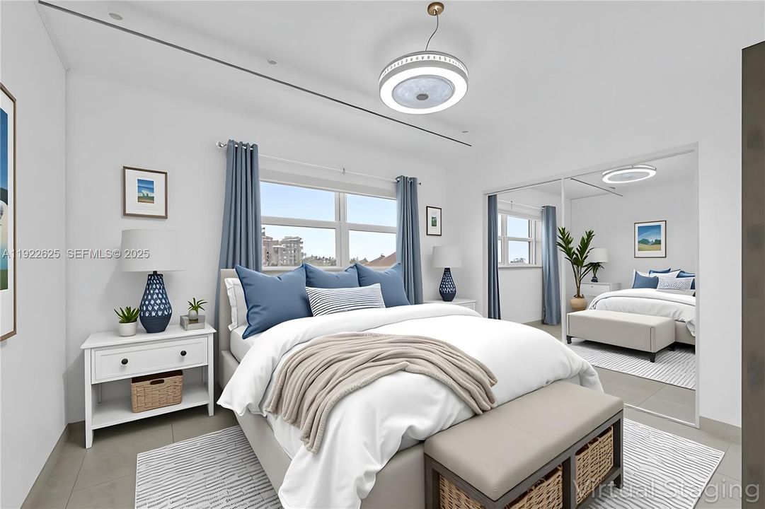 Virtually staged second bedroom