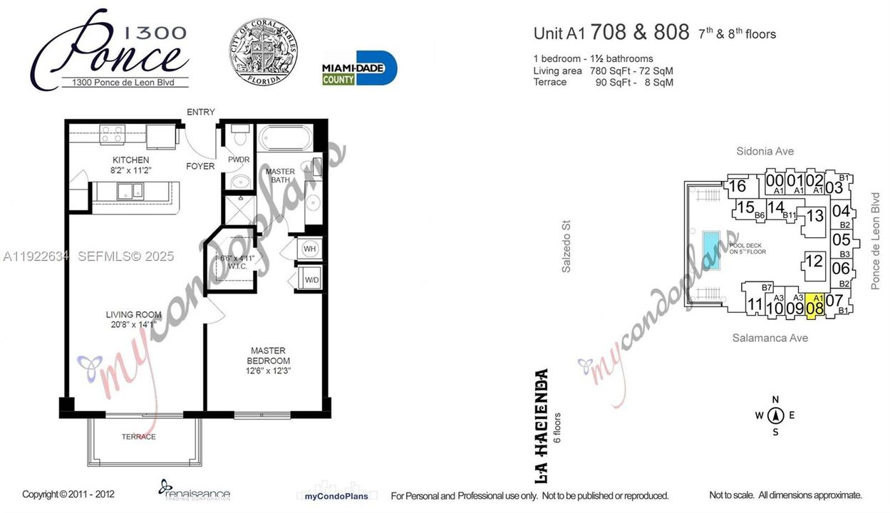 For Sale: $495,000 (1 beds, 1 baths, 780 Square Feet)