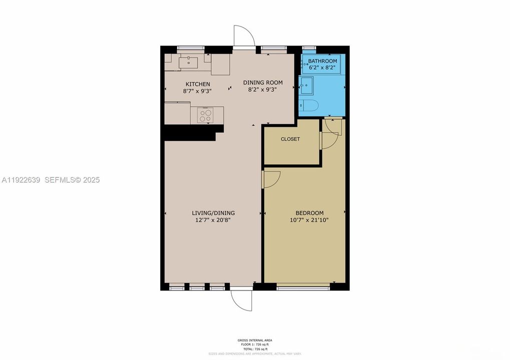 En Venta: $350,000 (1 camas, 1 baños, 650 Pies cuadrados)