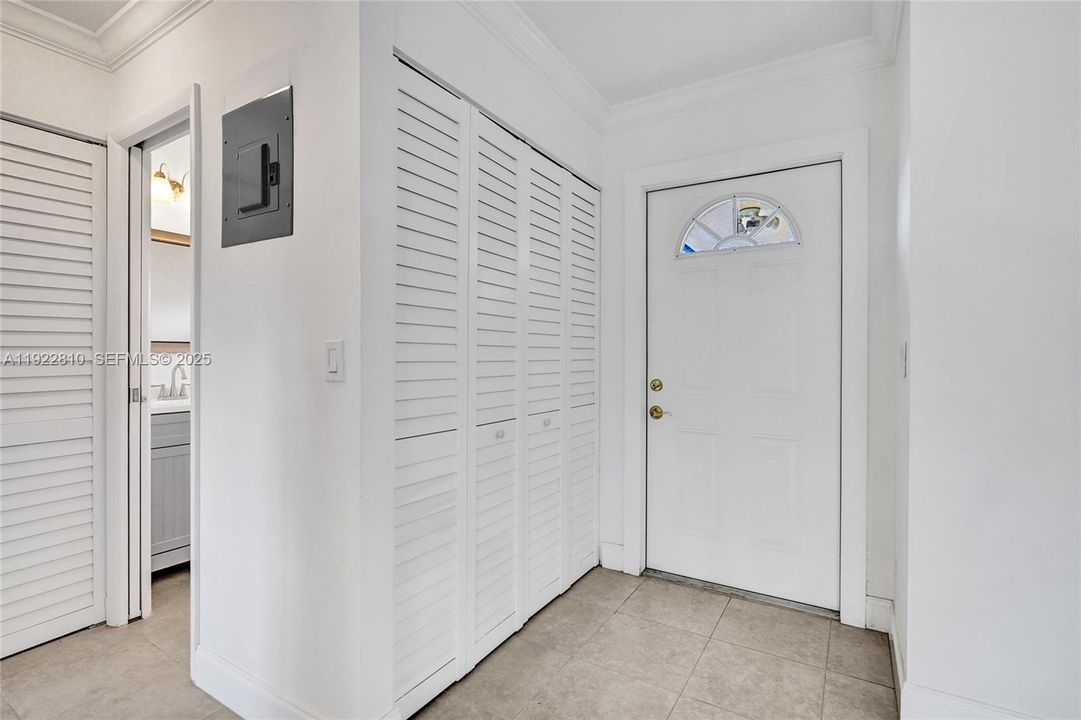 Interior entry with storage closet