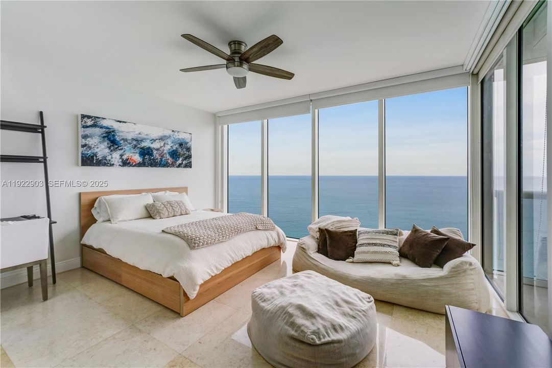 Guest bedroom with ocean views