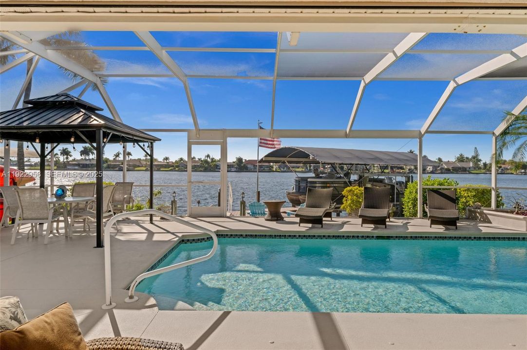 Pool with long views of Gulf Access Thunderbird Lake