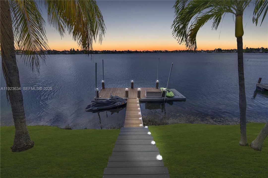 Private Dock with lights
