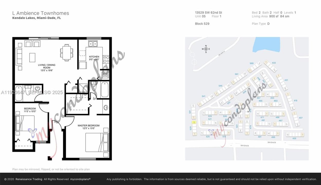 For Rent: $2,500 (2 beds, 2 baths, 900 Square Feet)