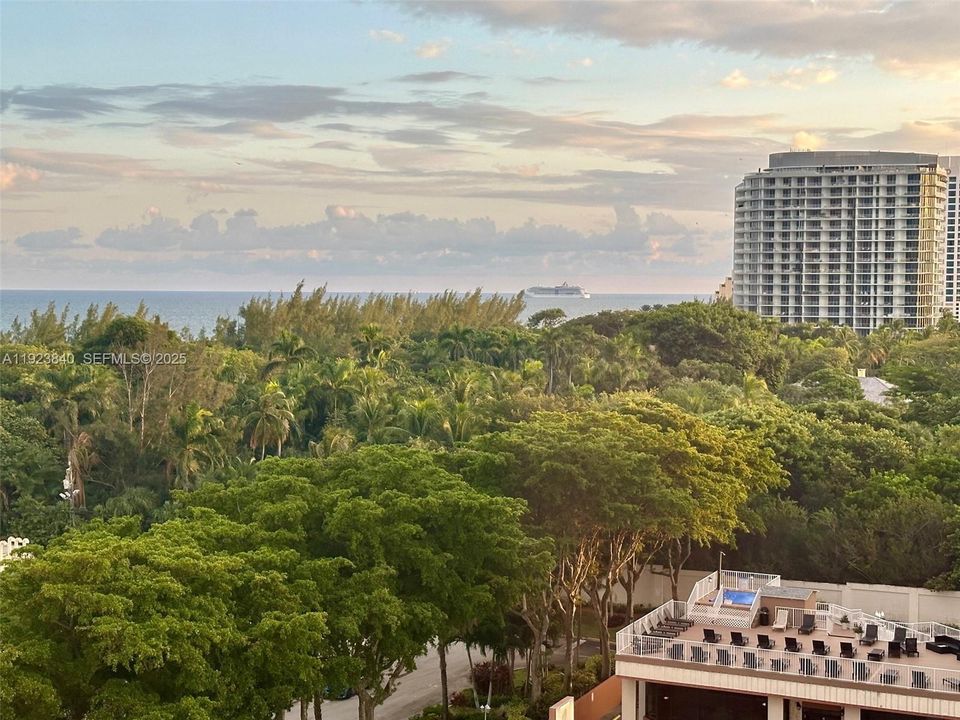 View from living room. Watch cruise ships leave