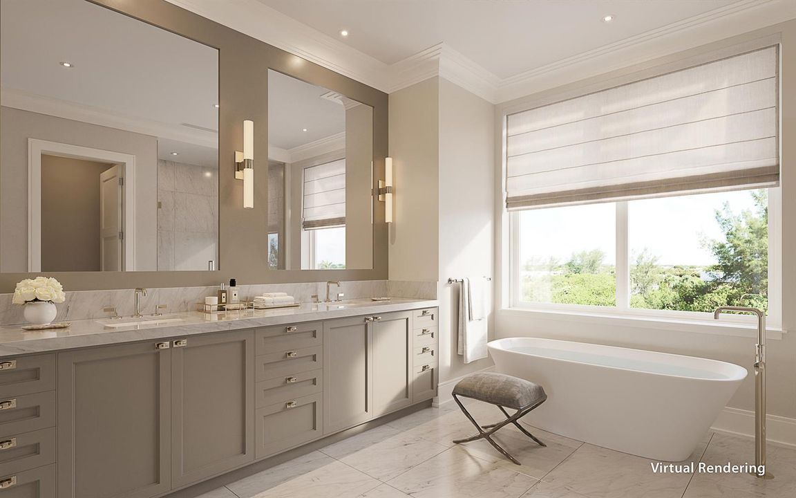 Master Bath Rendering of Comparable Unit