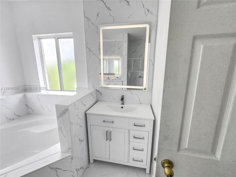 Overview of Primary Bathroom.