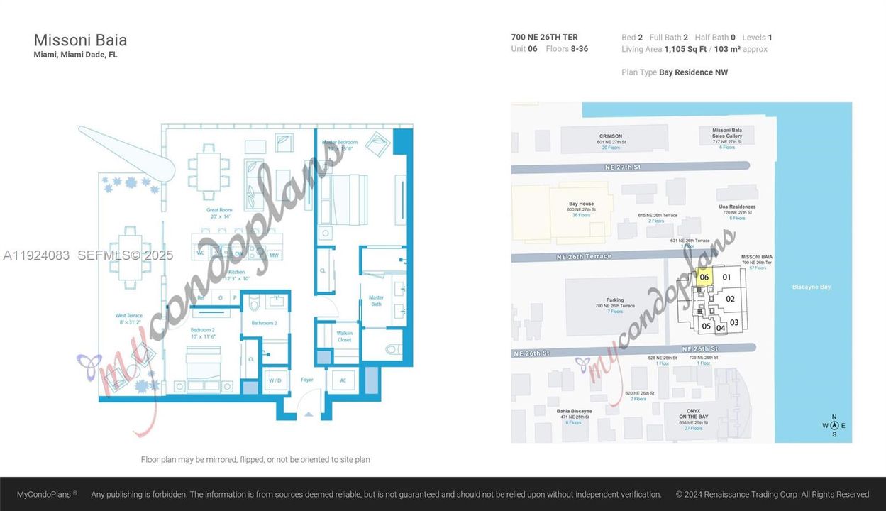 出租: $8,500 (2 贝兹, 2 浴室, 1105 平方英尺)