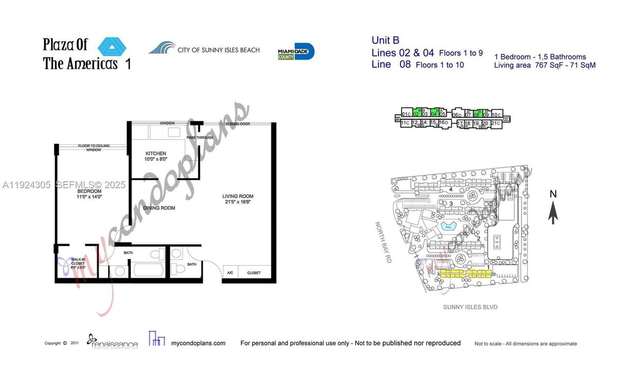 For Rent: $2,100 (1 beds, 1 baths, 767 Square Feet)
