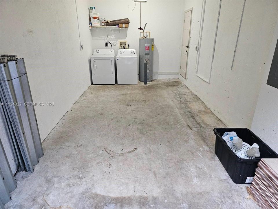 Garage with laundry