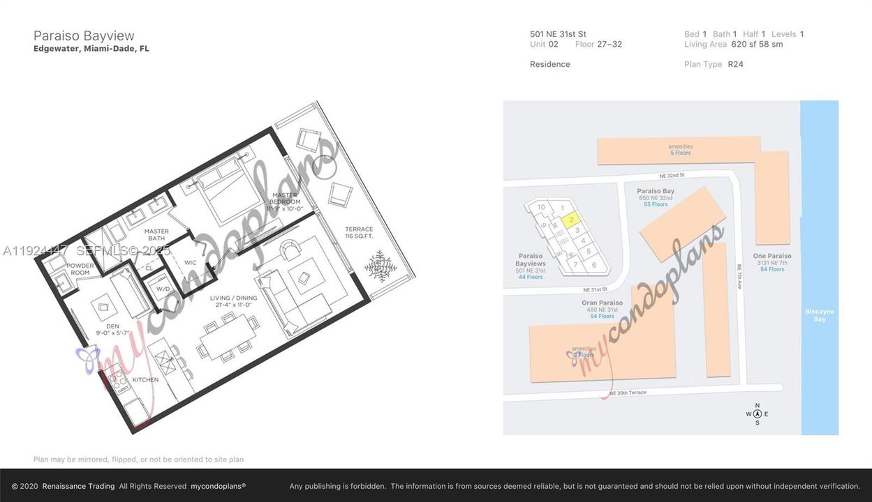 На продажу: $488,000 (1 спален, 1 ванн, 622 Квадратных фут)