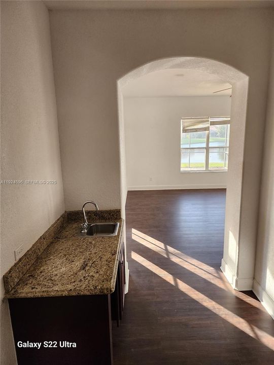 wet bar in downstairs primary bedroom