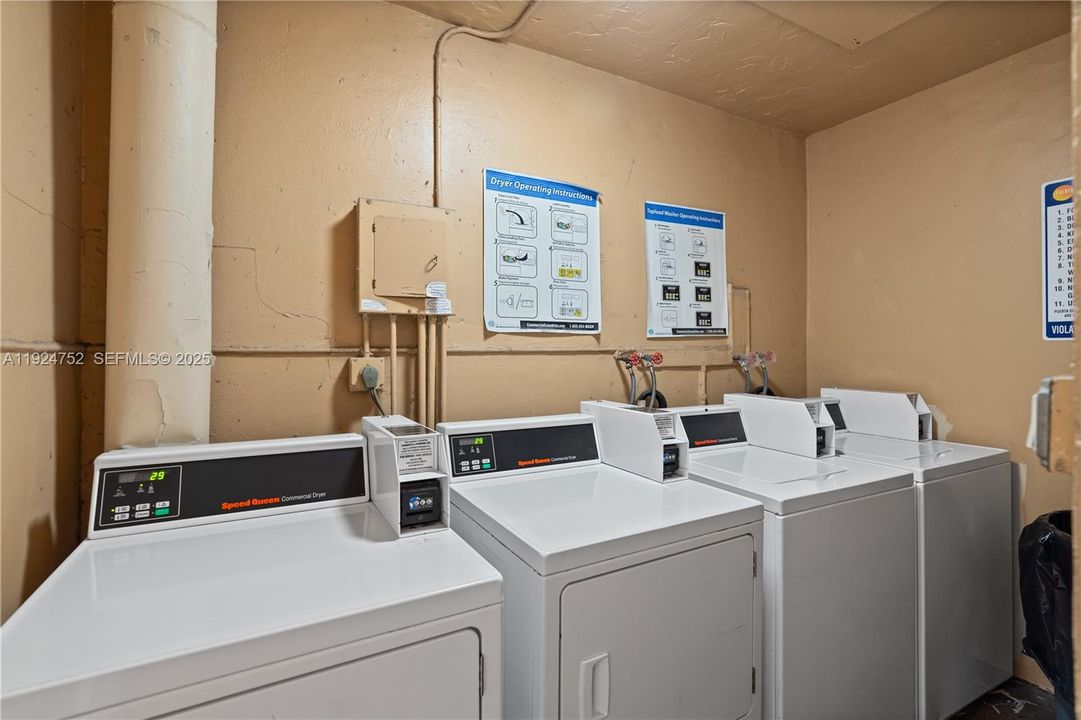 Laundry facility just steps from the unit