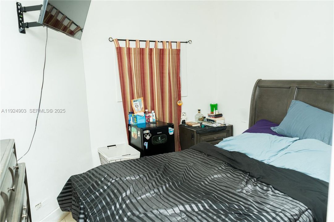 The efficiency includes a bedroom, a full bathroom, and living area