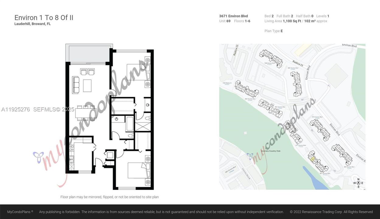 For Rent: $1,875 (2 beds, 2 baths, 1100 Square Feet)