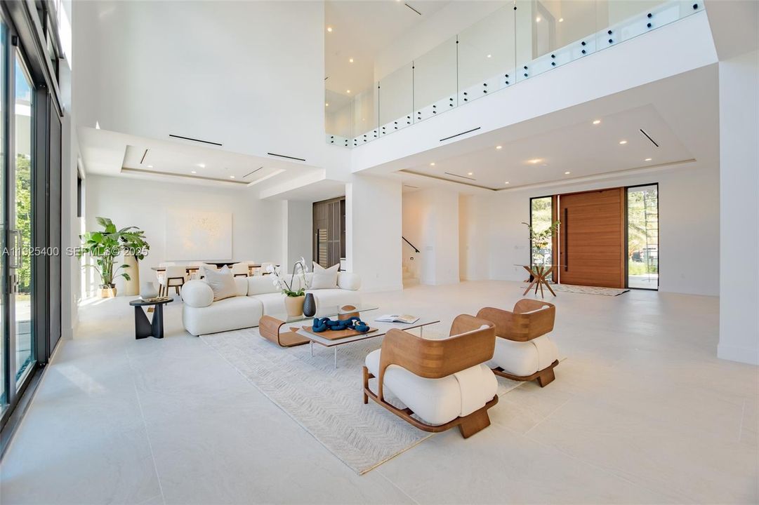 Formal living room with a massive lobby and grand entry