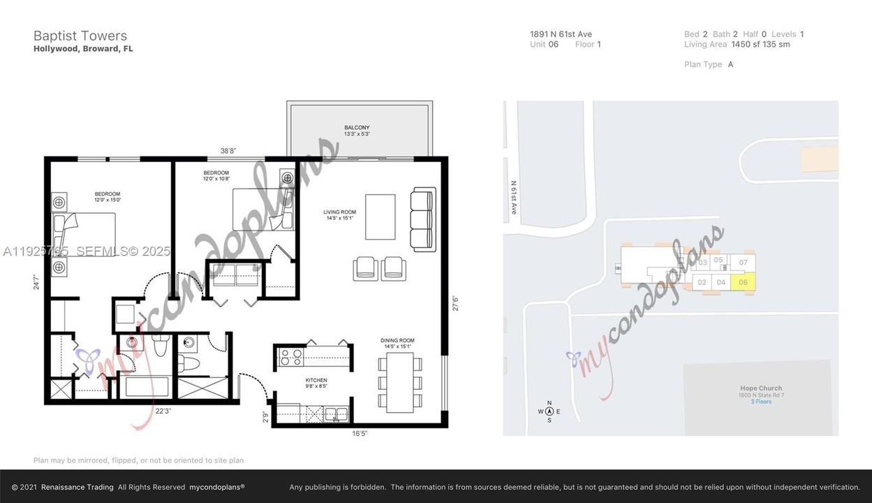 待售: $258,000 (2 贝兹, 2 浴室, 1451 平方英尺)