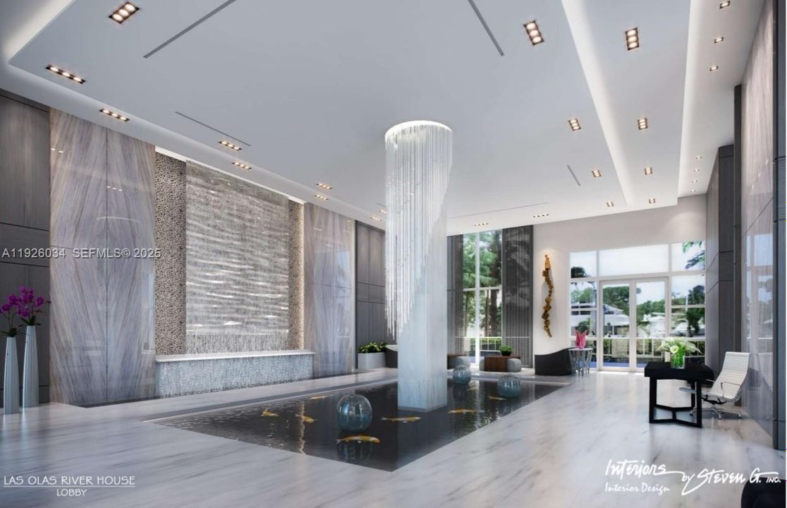 LOBBY ENTRANCE/KOI POND & WATERFALL