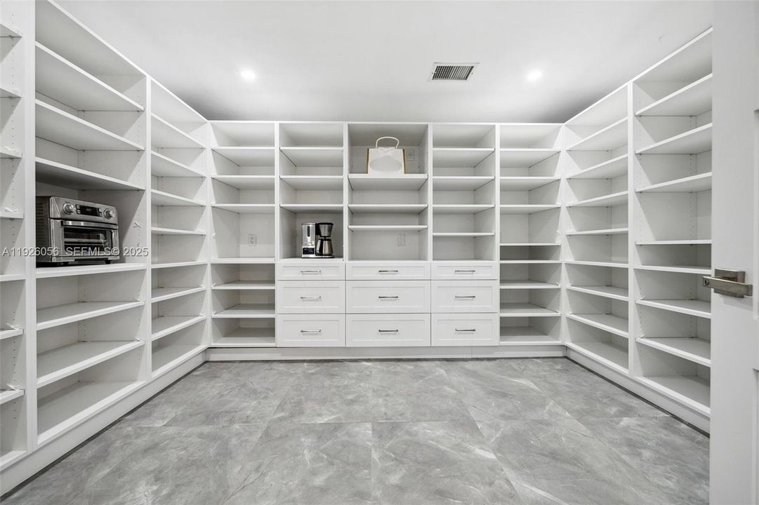 11 x 13 Walk-in Pantry with shelving