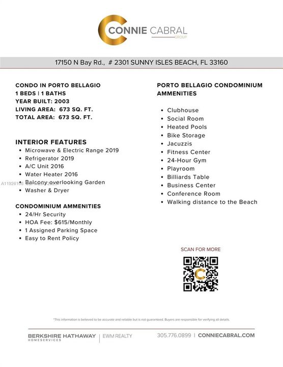 На продажу: $315,000 (1 спален, 1 ванн, 673 Квадратных фут)