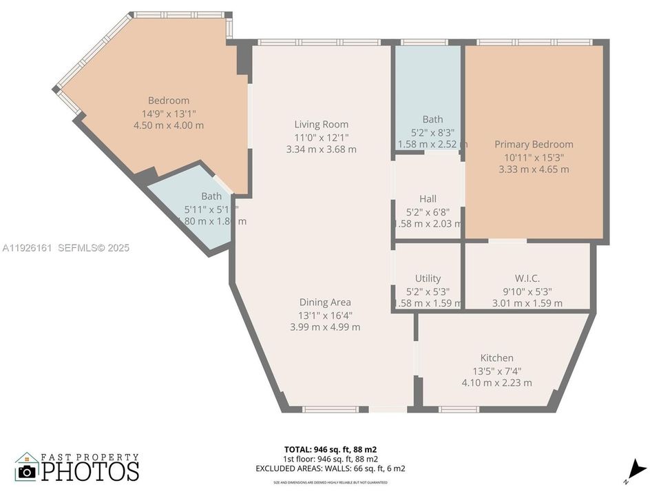 For Rent: $3,500 (2 beds, 2 baths, 940 Square Feet)