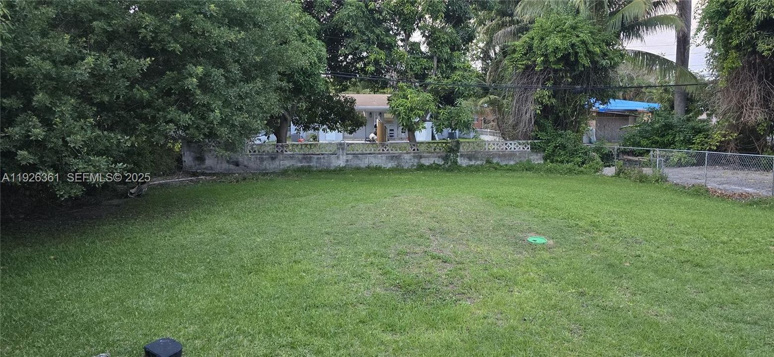 Half an acre very large back yard
