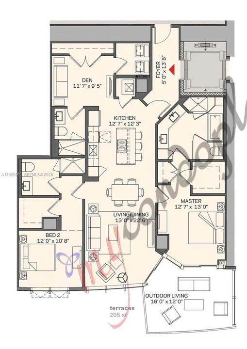 В аренду: $6,750 (2 спален, 3 ванн, 1630 Квадратных фут)