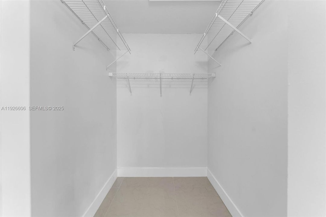 Walk in closet in master