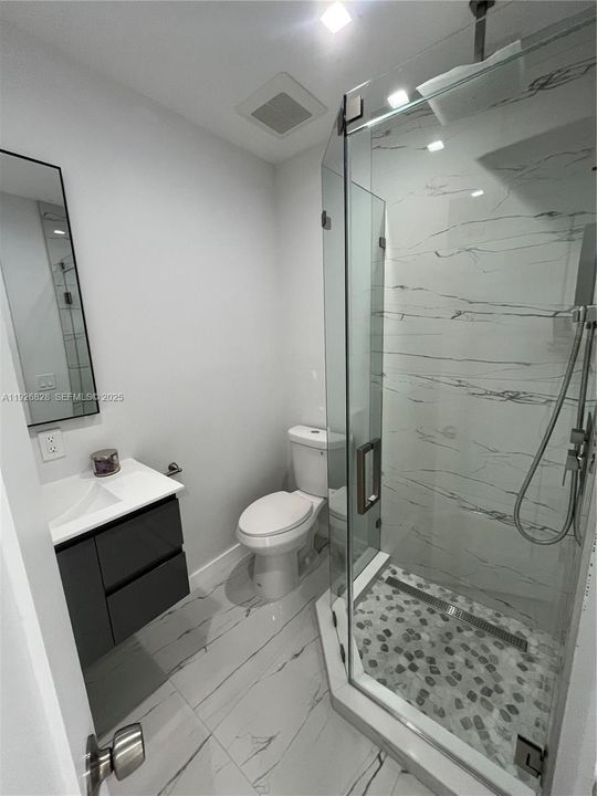 glass enclosed shower
